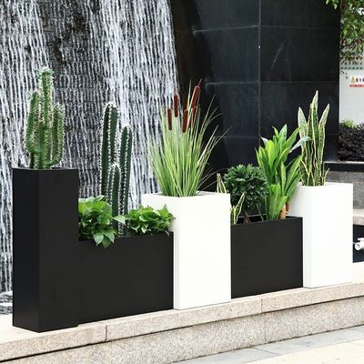 Custom Colour Shopping Mall Decorative Large Indoor Silver Mirror Flower Planter  Large Indoo Pots
