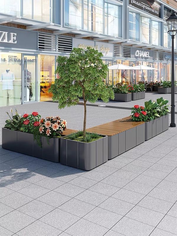 Round Stainless Steel Flowerpot High Durability Smooth Surface